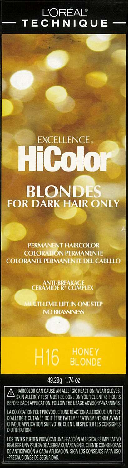 L'Oréal Technique Excellence HiColor H16 Honey Blonde - Permanent Hair Color for Dark Hair - Elevate Styles