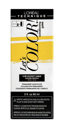 Thumbnail for L’Oréal Technique Let's COLOR Permanent Gel Hair Color – 4.30 Glossy Sable (Golden Brown, Gold Base) – 2 fl oz - Elevate Styles