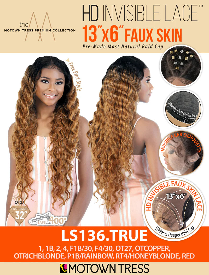 Motown Tress HD Invisible Lace 13X6 Faux Skin HD Lace Front Wig LS136.TRUE - Elevate Styles