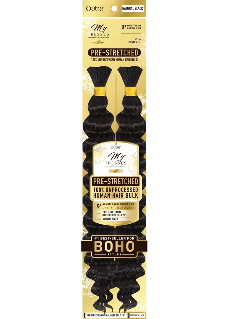 Outre Mytresses Gold 100% Unprocessed Human Hair Pre-Stretched Human Hair Deep Bulk 22" - Elevate Styles