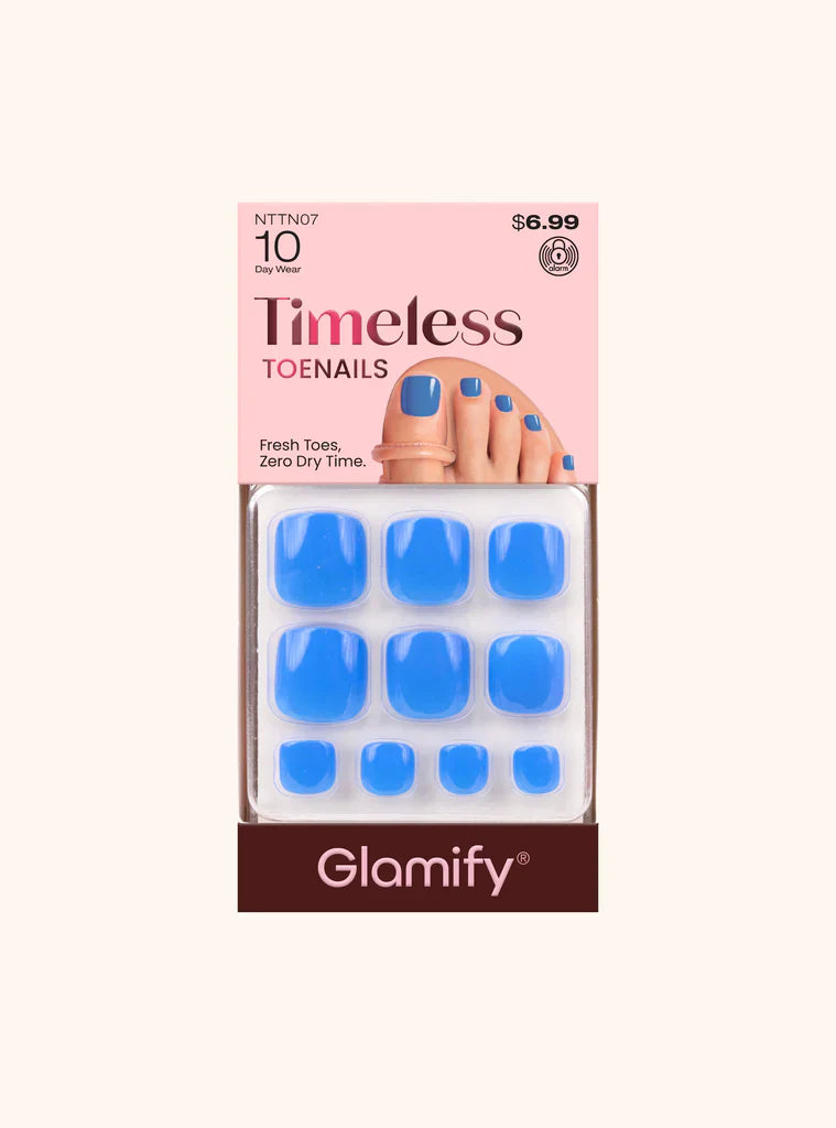 Glamify Timeless Toenails Press On Bright Blue NTTN07 - Elevate Styles