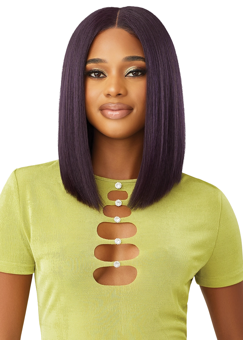 Outre 6x5 Pre Cut Lace Closure Wig Resize Me Cap HHB Yaki Straight Bob 14" QLHBO65YSB14 - Elevate Styles