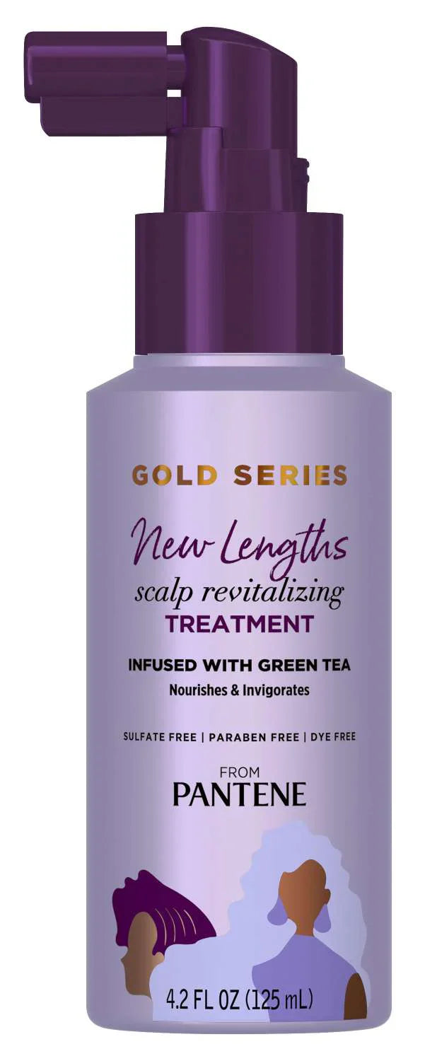 Pantene Gold Series New Lengths Scalp Revitalizing Treatment 4.2 fl oz – Nourishing Green Tea Formula - Elevate Styles
