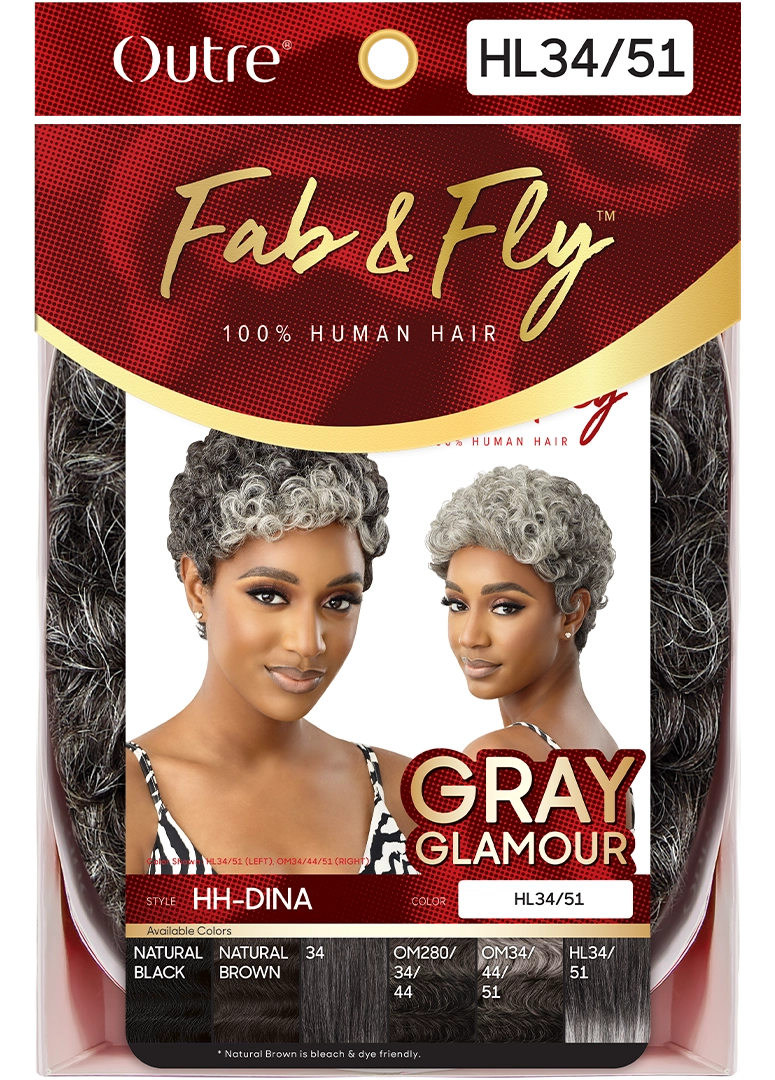 Outre Fab&Fly™ Gray Glamour 100% Unprocessed Human Hair Wig HH-DINA - Elevate Styles