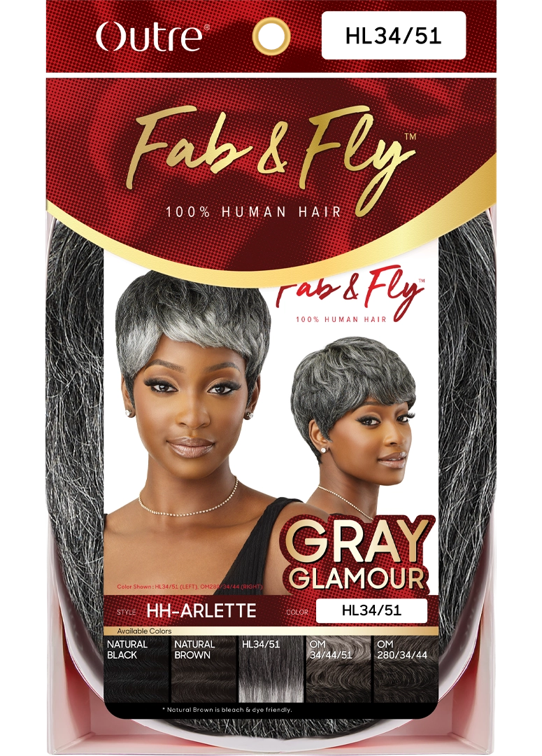 Outre Fab&Fly™ Gray Glamour 100% Unprocessed Human Hair Wig HH Arlette QHFGARL - Elevate Styles