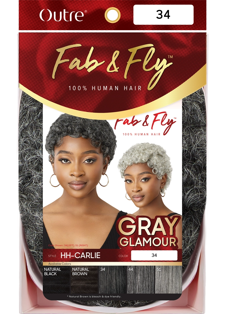 Outre Fab&Fly™ Gray Glamour 100% Unprocessed Human Hair Wig HH CARLIE QHFGCAR - Elevate Styles