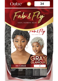 Thumbnail for Outre Fab&Fly™ Gray Glamour 100% Unprocessed Human Hair Wig HH CARLIE QHFGCAR - Elevate Styles