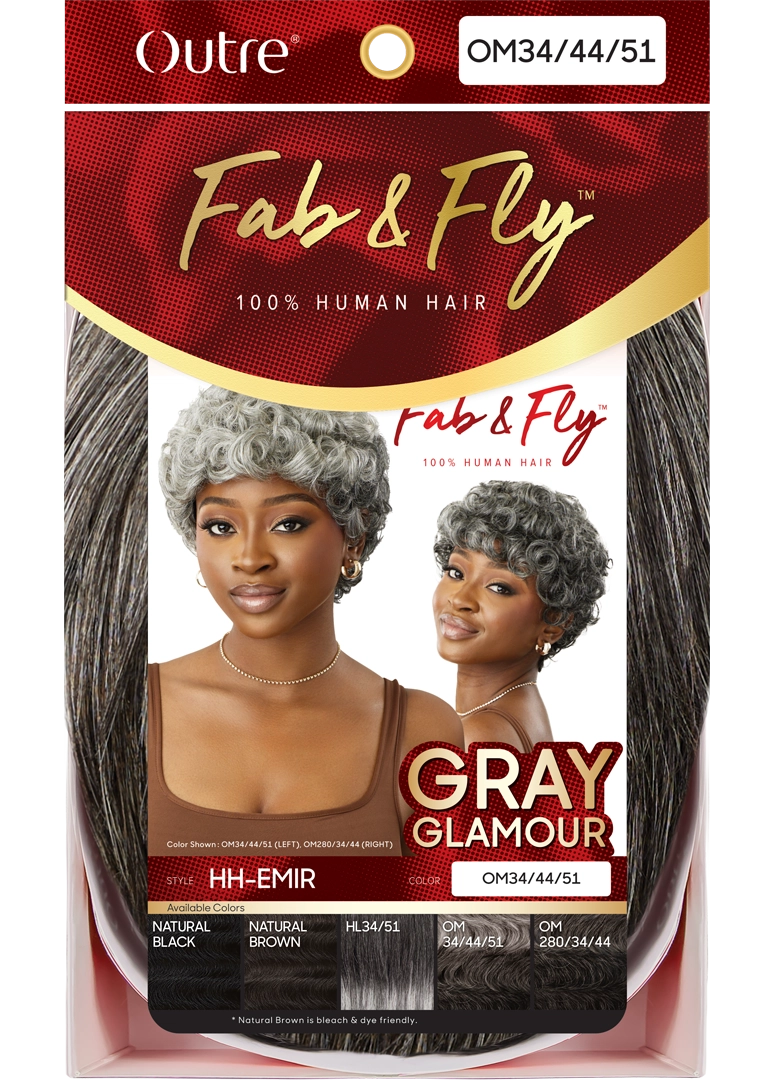 Outre Fab&Fly™ Gray Glamour 100% Unprocessed Human Hair Wig HH Emir QHFGEMI - Elevate Styles
