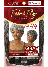 Thumbnail for Outre Fab&Fly™ Gray Glamour 100% Unprocessed Human Hair Wig HH Emir QHFGEMI - Elevate Styles