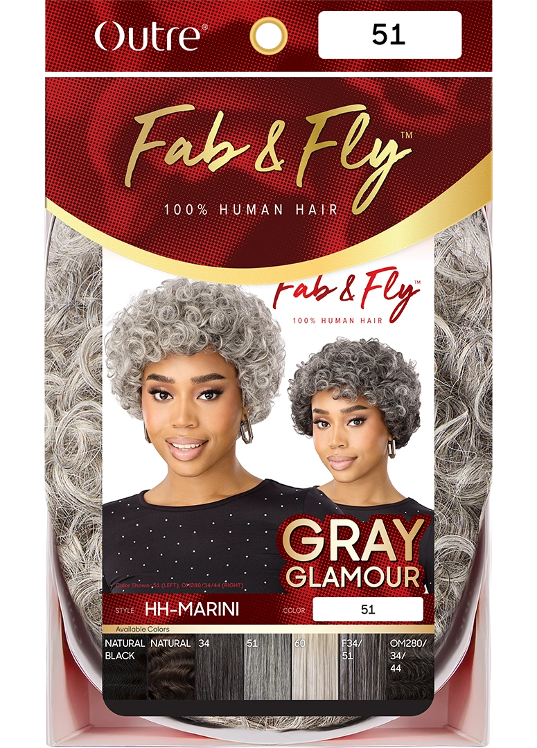 Outre Fab&Fly™ Gray Glamour 100% Unprocessed Human Hair Wig HH Marini QHFGMAI*