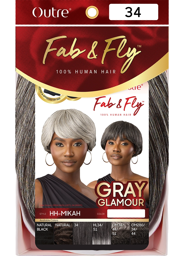 Outre Fab&Fly™ Gray Glamour 100% Unprocessed Human Hair Wig HH Mikah QHFGMIK - Elevate Styles