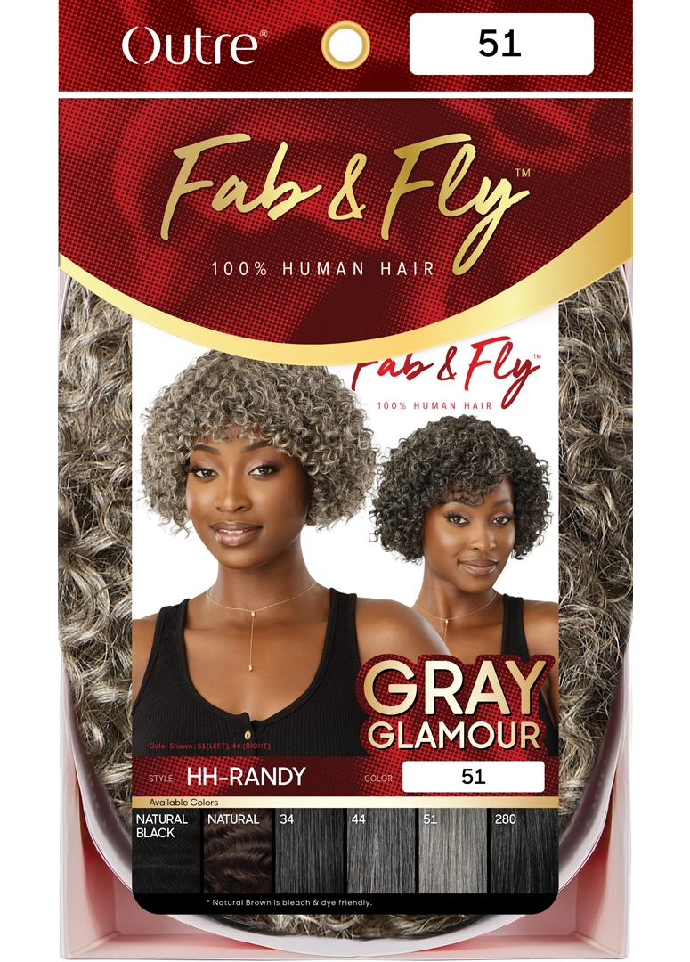 Outre Fab&Fly™ Gray Glamour 100% Unprocessed Human Hair Wig HH Randy QHFGRAN - Elevate Styles