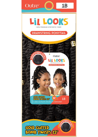 Thumbnail for Outre Lil Looks Drawstring Pony - Gold Cuffed Bomb Twist 12