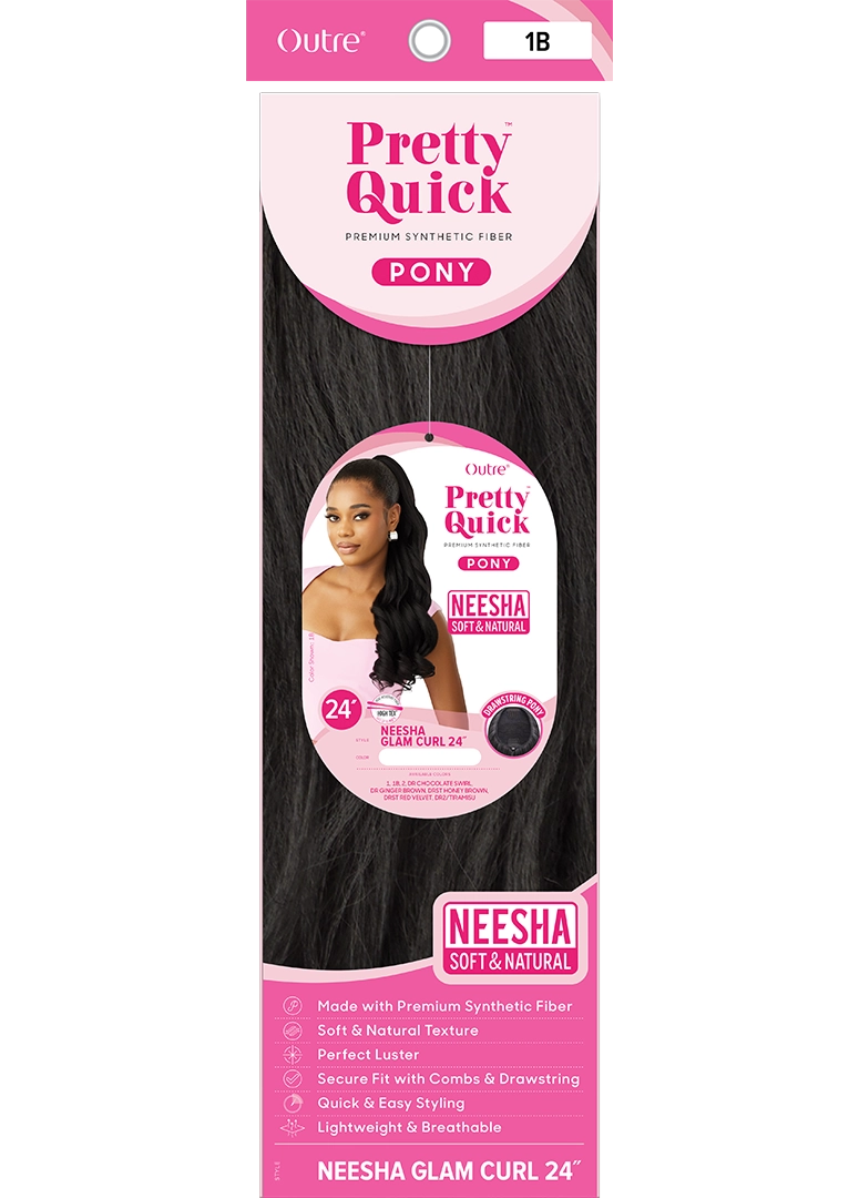 Outre Premium Synthetic Pretty Quick Ponytail Neesha Glam Curl 24 " PQDPNGC24 - Elevate Styles