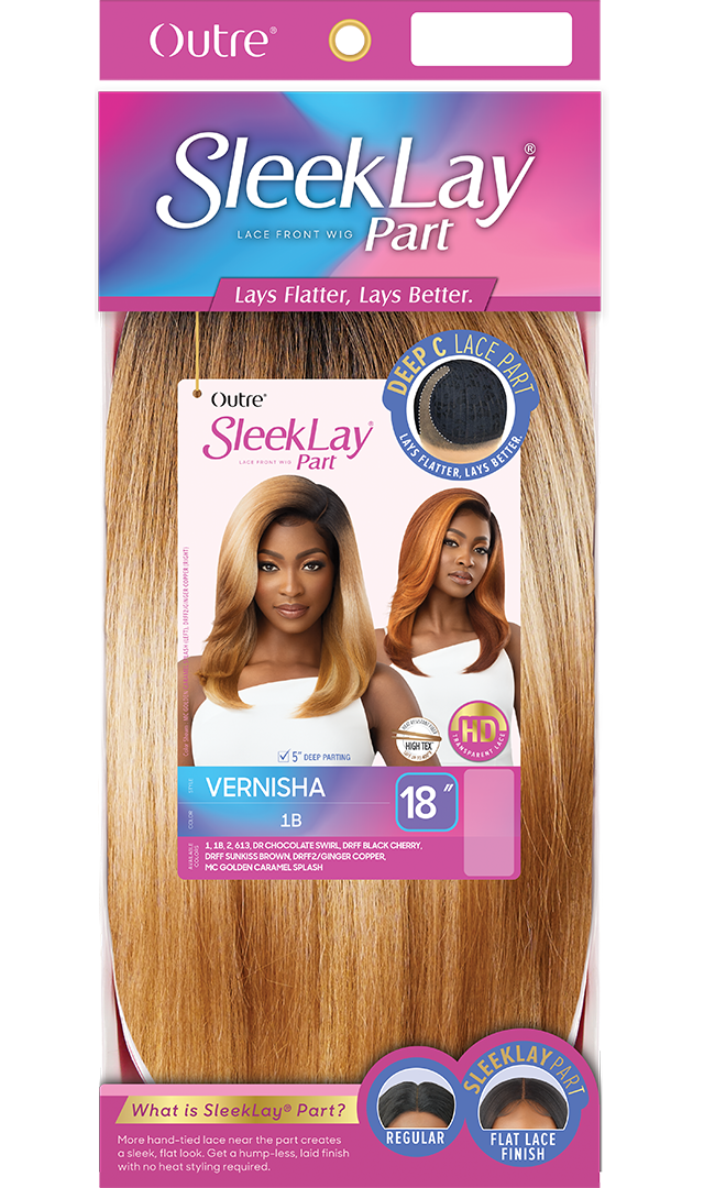 Outre Synthetic Sleek Lay Part HD Transparent Lace Front Wig Vernisha 18" - Elevate Styles