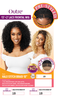 Thumbnail for Outre 13x2 HD Pre-Braided Lace Front Wig Halo Stitch Braid 18