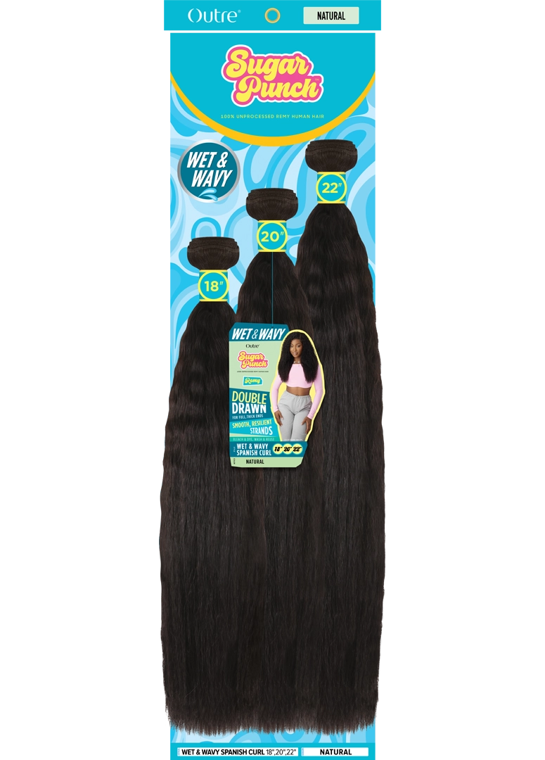 Sugar Punch Unprocessed 100% Remy Human Hair Wet & Wavy Spanish Curl - Elevate Styles