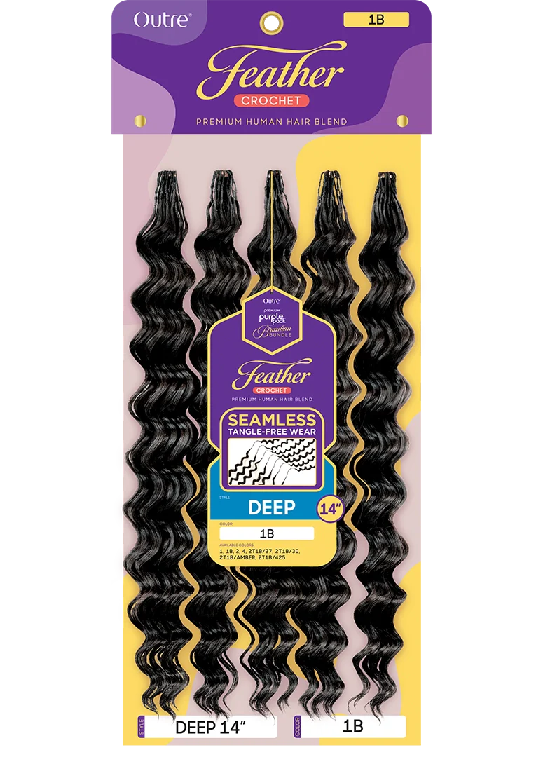 Outre Premium Purple Pack Brazilian Bundle Feather Crochet Deep 14"