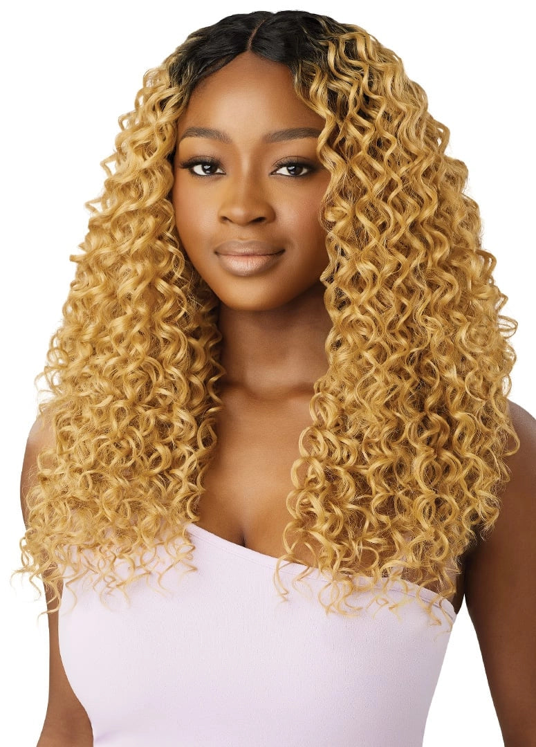 Outre Purple Pack Brazilian Boutique Dominican Curl 18" 20" 22" + 4" Deep Lace Parting Piece - Elevate Styles