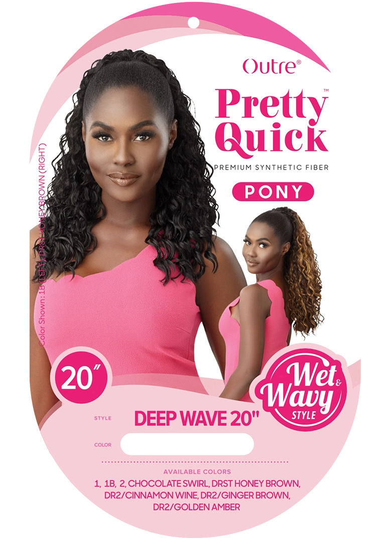 Outre Premium Synthetic Wet N Wavy Pretty Quick Pony Deep Wave 20" PQPWDW20 - Elevate Styles