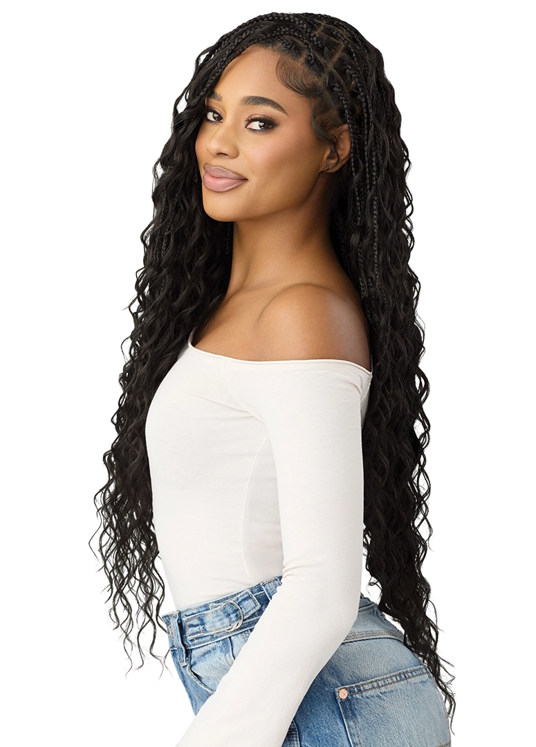 Outre 100% Hand-Tied Whole Lace Wig – Boho Mermaid Box Braids 32" - Elevate Styles