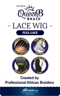 Thumbnail for Queen B Braided Lace Wig Ghana Braid QLW301