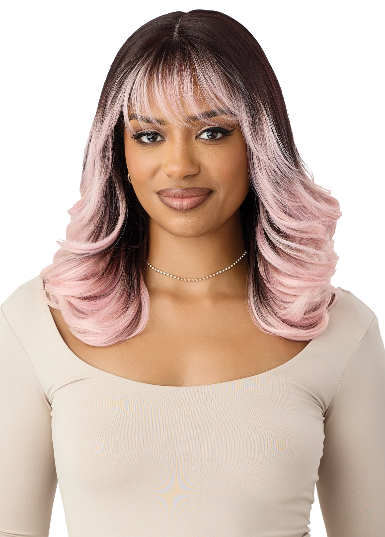 Outre Lace Front Wig – Damali (16") | Salon-Styled Glueless Wig with Bangs QLDAM - Elevate Styles