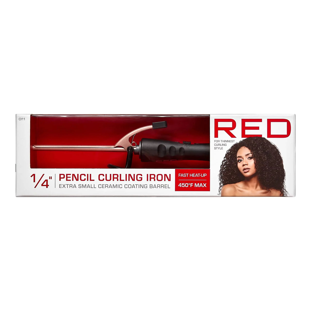 RED 1/4" Pencil Curling Iron - Elevate Styles