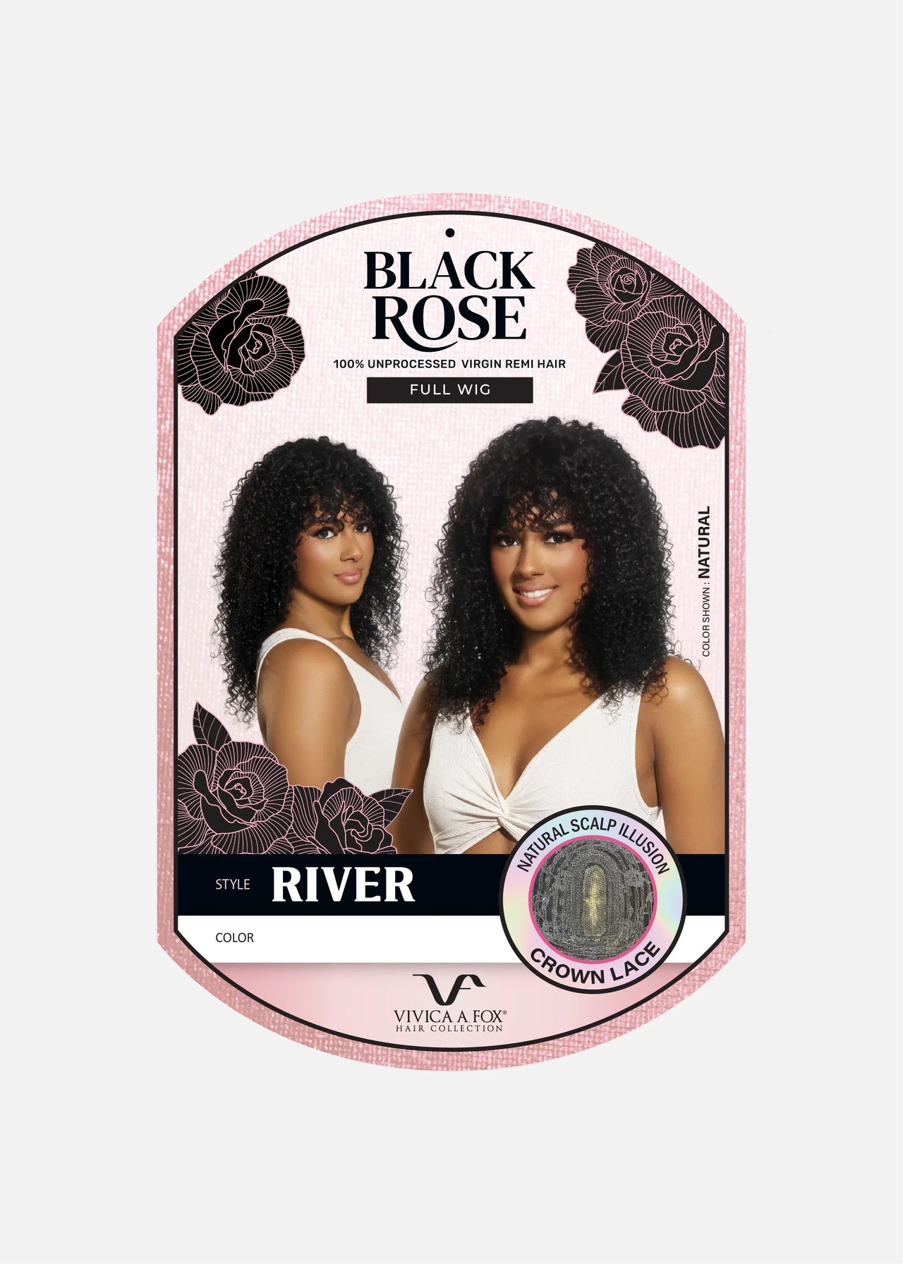 Vivica A. Fox Black Rose River Unprocessed Virgin Remi Hair Crown Lace Full Wig River