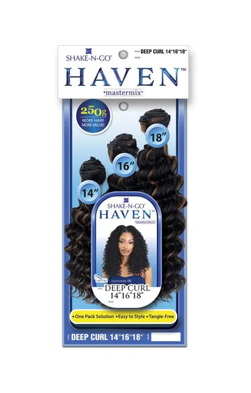 Shake-n-Go Haven Mastermix Deep Curl 14" 16" 18" 3 Bundle Pack