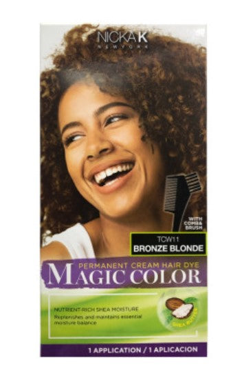 Nicka K Magic Color Permanent Cream Hair Dye – TCW11 Bronze Blonde – 1 Application - Elevate Styles