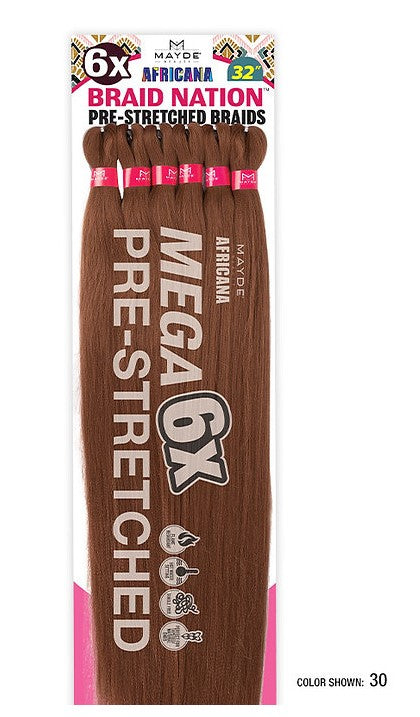 Mayde Beauty Braid Nation Mega Pre-Stretched Braids – 6X 64" Unfolded - Elevate Styles