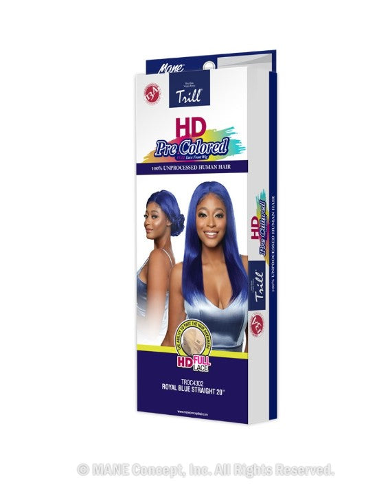 Mane Concept Trill 100% Unprocessed Human Hair HD Whole Hand-Tied Lace Wig - Royal Blue Straight 22" (TROC4302) ~ - Elevate Styles