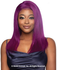 Thumbnail for Mane Concept Trill 100% Unprocessed Human Hair HD Whole Hand-Tied Lace Wig - Rich Purple Straight 22