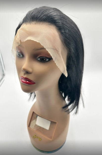Mac Queen Ways Wig 13x5 100 Percent Remy Human Hair Lace Front Wig Bob 12 Inch - Elevate Styles