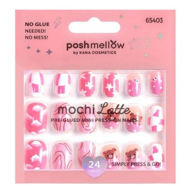Poshmellow Mochi Latte Pre-Glued Mini Press-On Nails – 65403 - Elevate Styles