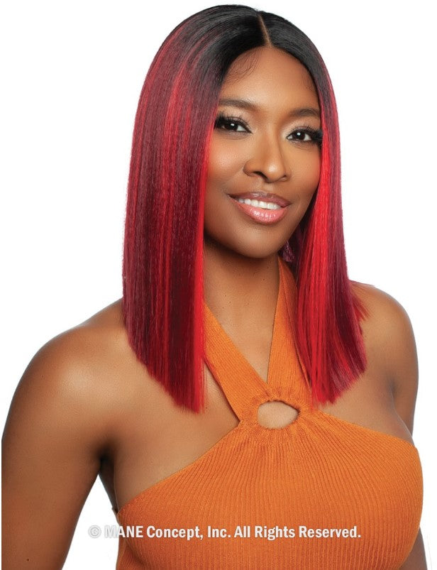 Mane Concept Brown Sugar 100% HH Mix HD Blunt Cut Lace Wig Straight Cut 02 BSHC234 - Elevate Styles
