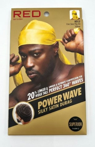 Red By Kiss Power Wave Silky Satin Durag Yellow HD13 - Elevate Styles