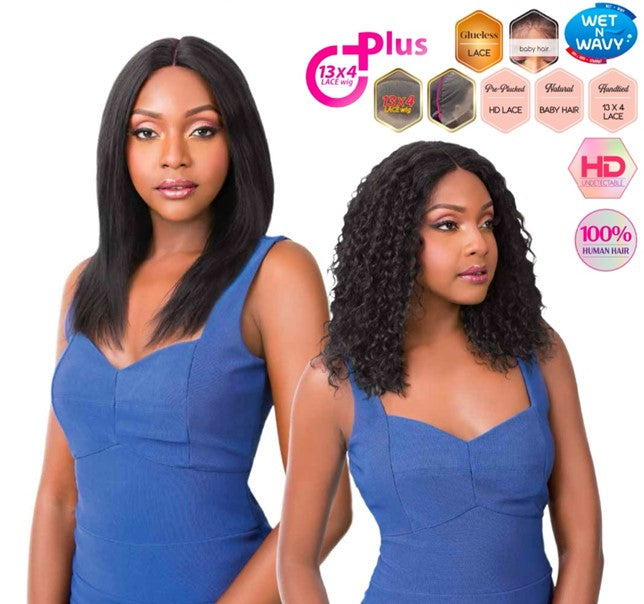 Nutique 100% Human Hair ILLUZE 13x4 Plus Lace Front Wig WW Bohemian 18" - Elevate Styles