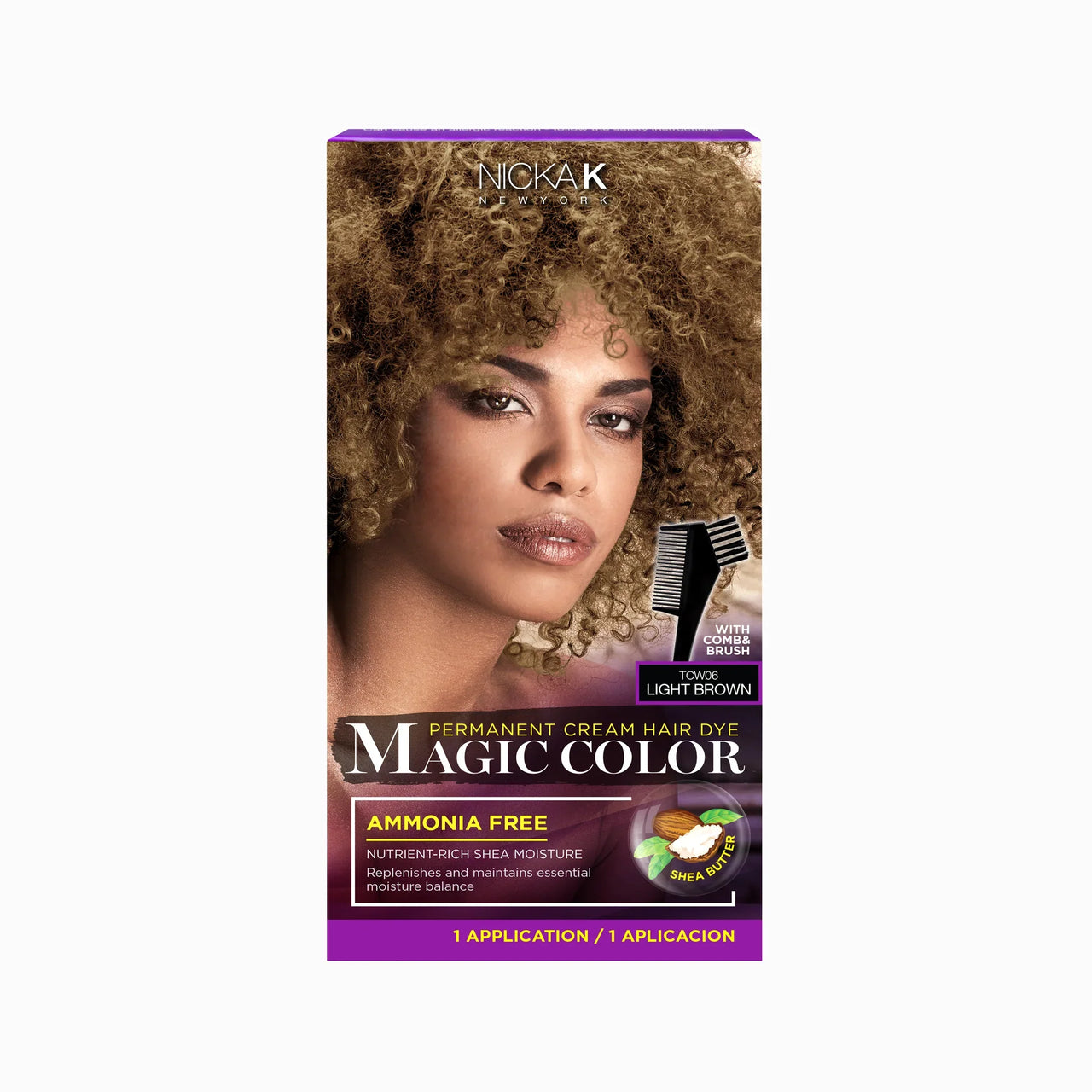 Nicka K Magic Color Permanent Cream Hair Dye – TCW06 Light Brown - Elevate Styles