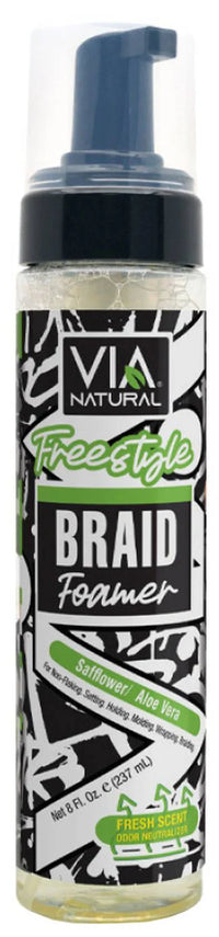 Thumbnail for VIA Natural Freestyle Braid Foamer Safflower Aloe Vera 8 oz - Elevate Styles