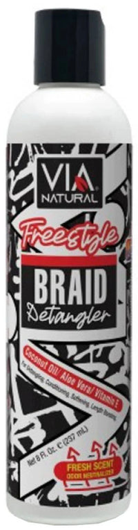Thumbnail for VIA Natural Freestyle Braid Detangler Coconut Oil Aloe Vitamin E 8 oz - Elevate Styles
