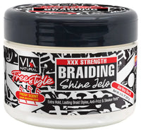 Thumbnail for VIA Natural Freestyle Braiding Shine Jelo XXX Strength Aloe Vera 8 Oz - Elevate Styles