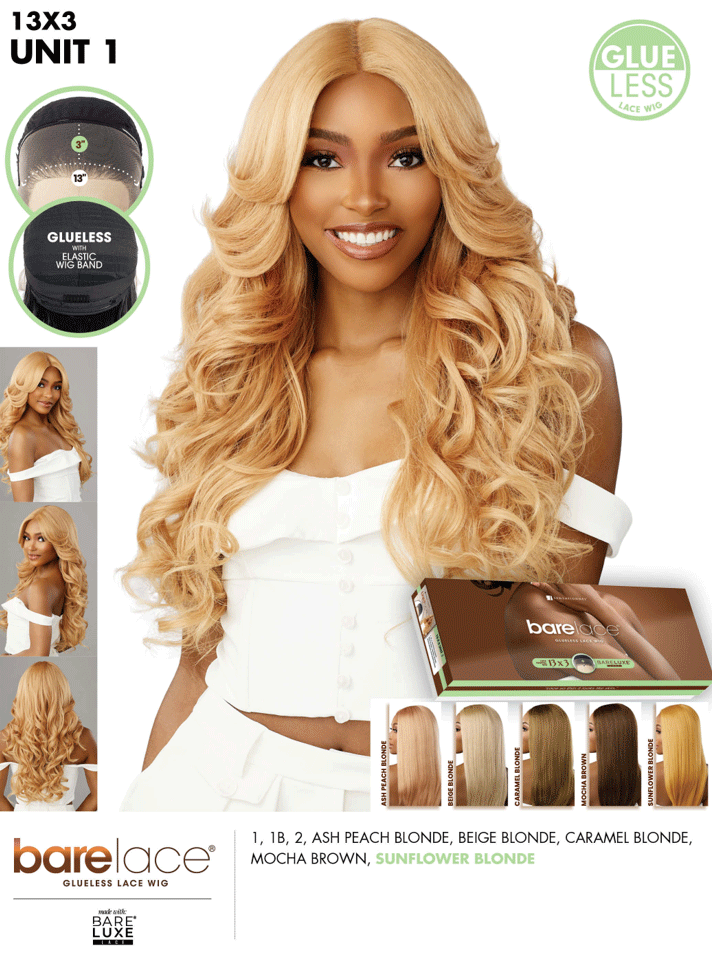 Sensationnel 13x3 HD Glueless Pre Plucked Wig  Bare Lace Unit 1 BL133001 - Elevate Styles