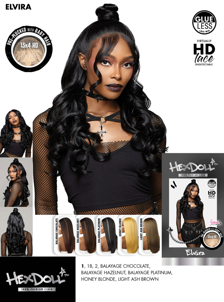 Sensationnel Hexdoll  13x4 HD Lace Wig Glueless Pre Plucked Elvira HXDELV - Elevate Styles