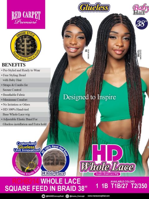 Mane Concept Whole Lace Square Feed in Braid Lace Front Wig 38" RCHB214 - Elevate Styles