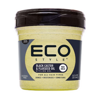 Thumbnail for Eco Style Black Castor & Flaxseed Oil Styling Gel – 16 oz - Elevate Styles