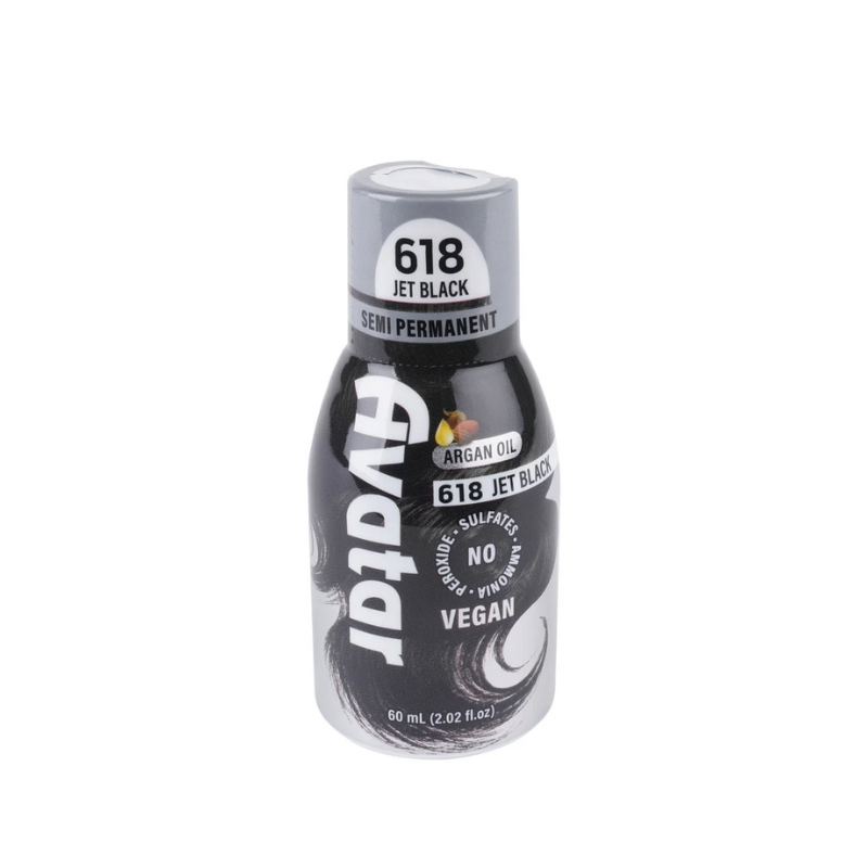 Argan Oil Semi Permanent Hair Dye 618 Jet Black – 2.02oz - Elevate Styles