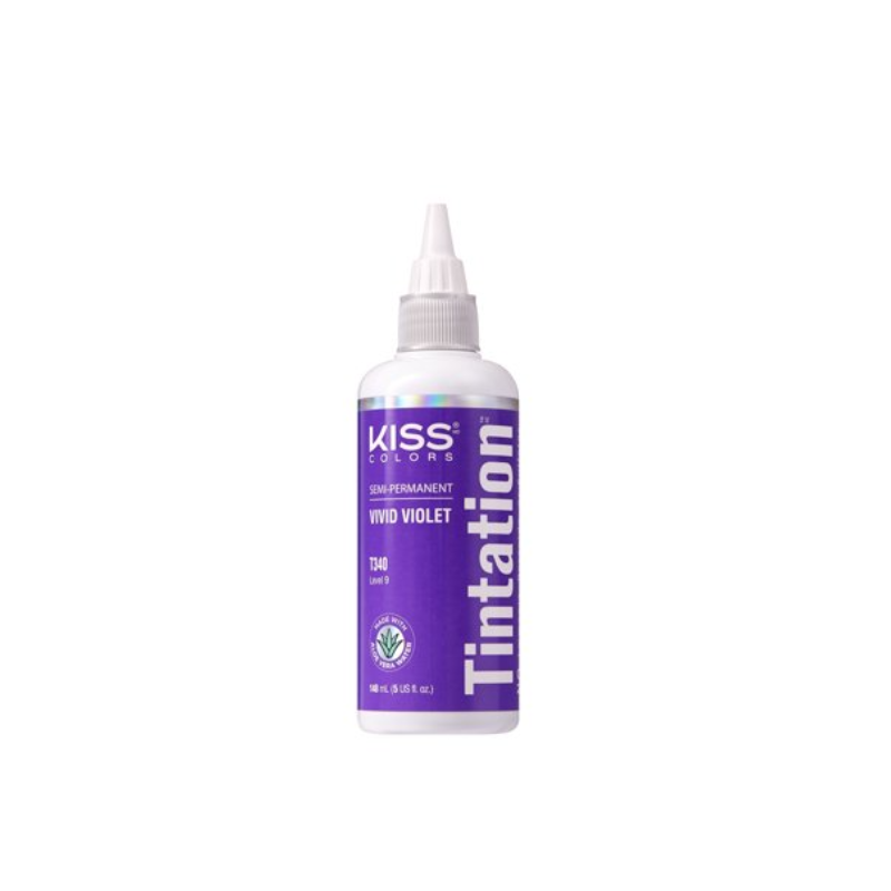 Kiss Colors Tintation Semi-Permanent Hair Color – Vivid Violet T340 – 5 oz - Elevate Styles