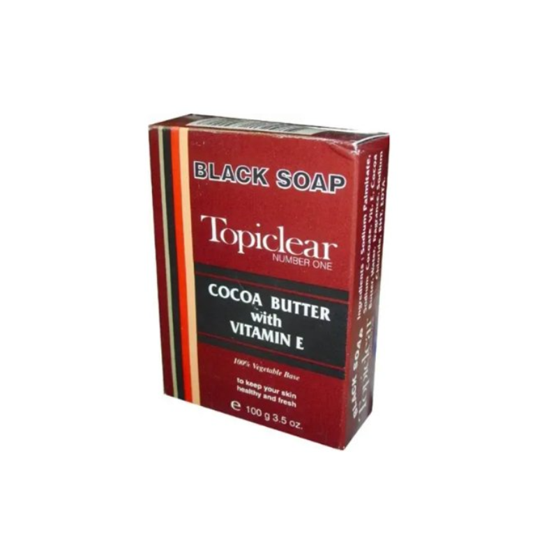Topiclear Black Soap with Cocoa Butter & Vitamin E – 3.5 oz - Elevate Styles